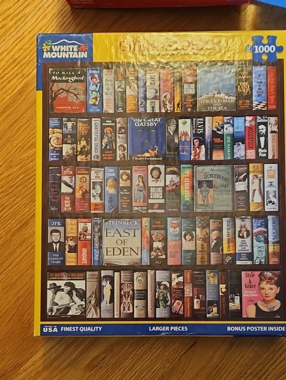 White Mountain Blue and Yellow Classic Bookcover Puzzle - "Great Stories"